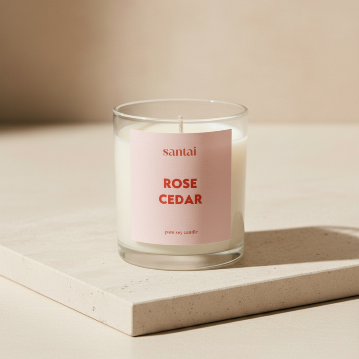 Rose Cedar Scented Soy Candle