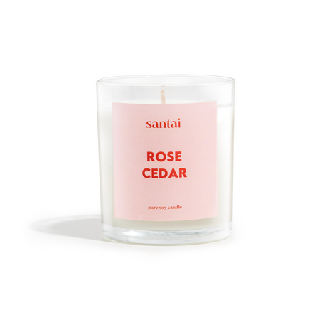Rose Cedar Scented Soy Candle