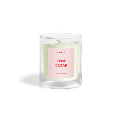 Rose Cedar Scented Soy Candle
