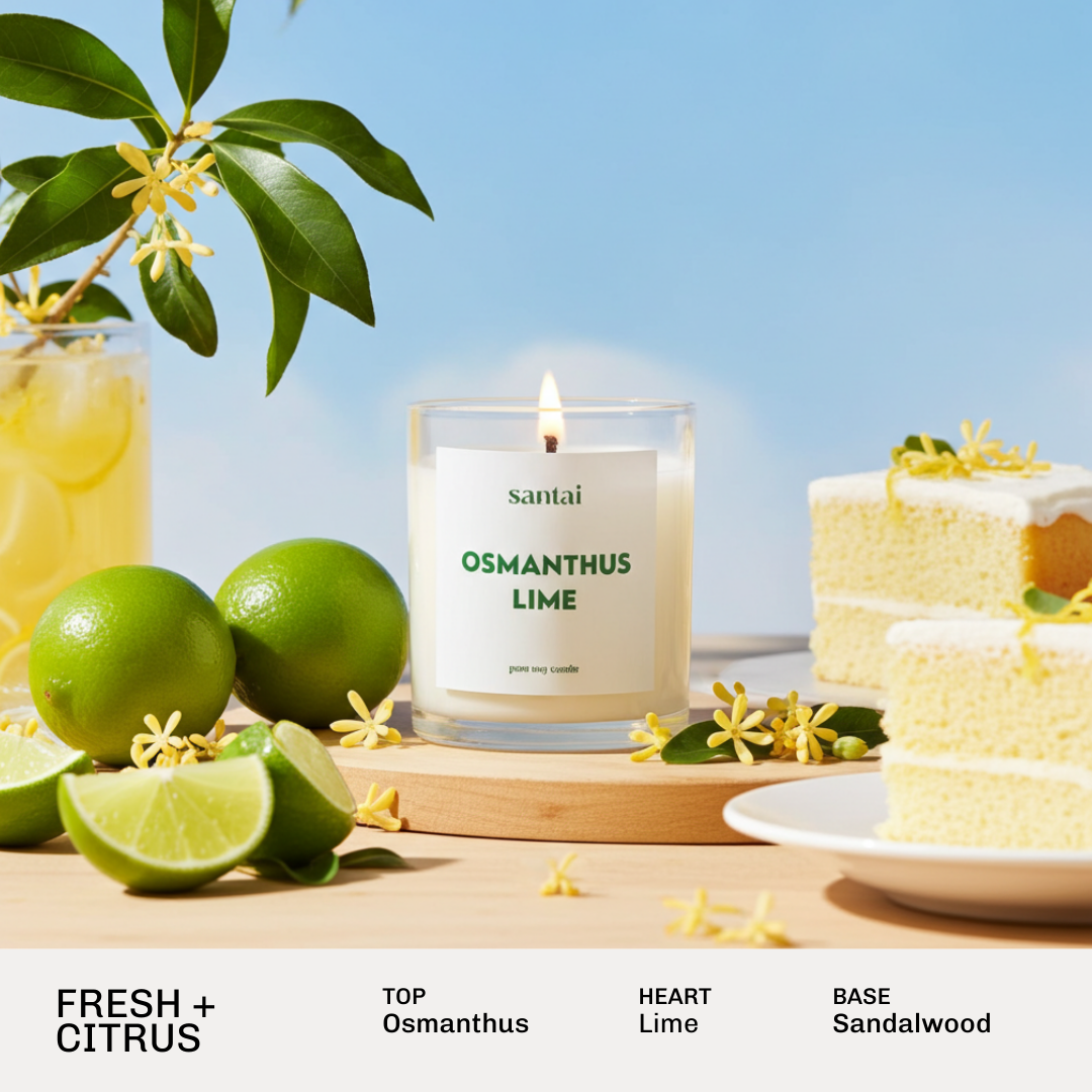 Osmanthus Lime Scented Soy Candle - 30hr