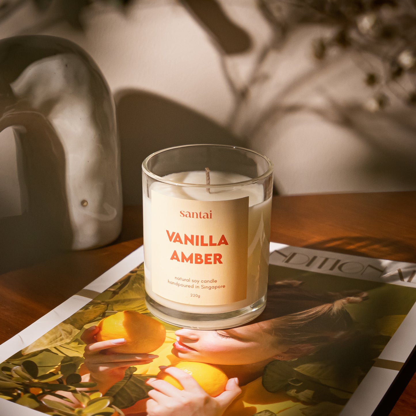 Vanilla Amber Scented Soy Candle